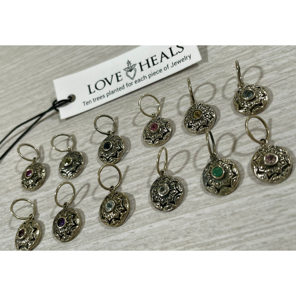 Love Heals White Topaz APRIL Birthstone Round White Bronze Charm LH8525 - Picture 5 of 8